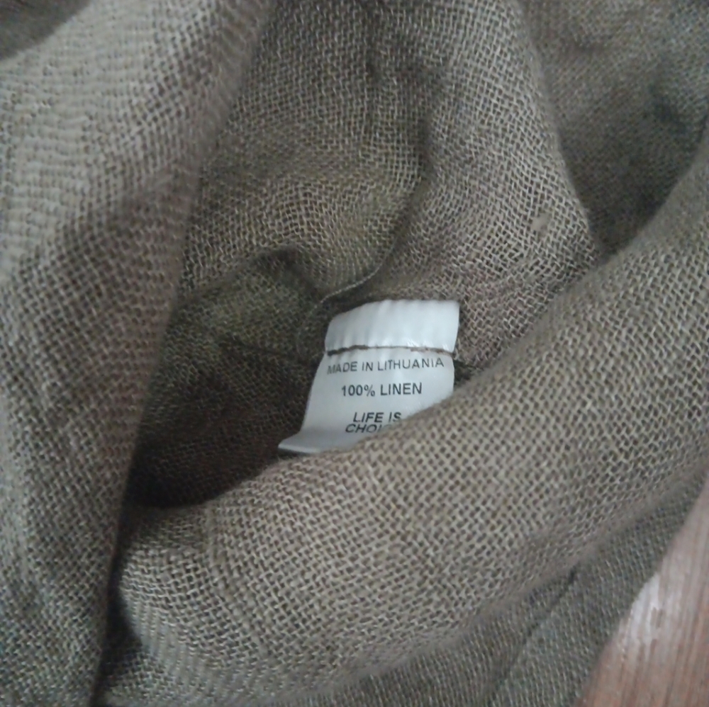 Flax Sleeveless Taupe Women's Tunic Linen Sz M - Picture 5 of 5